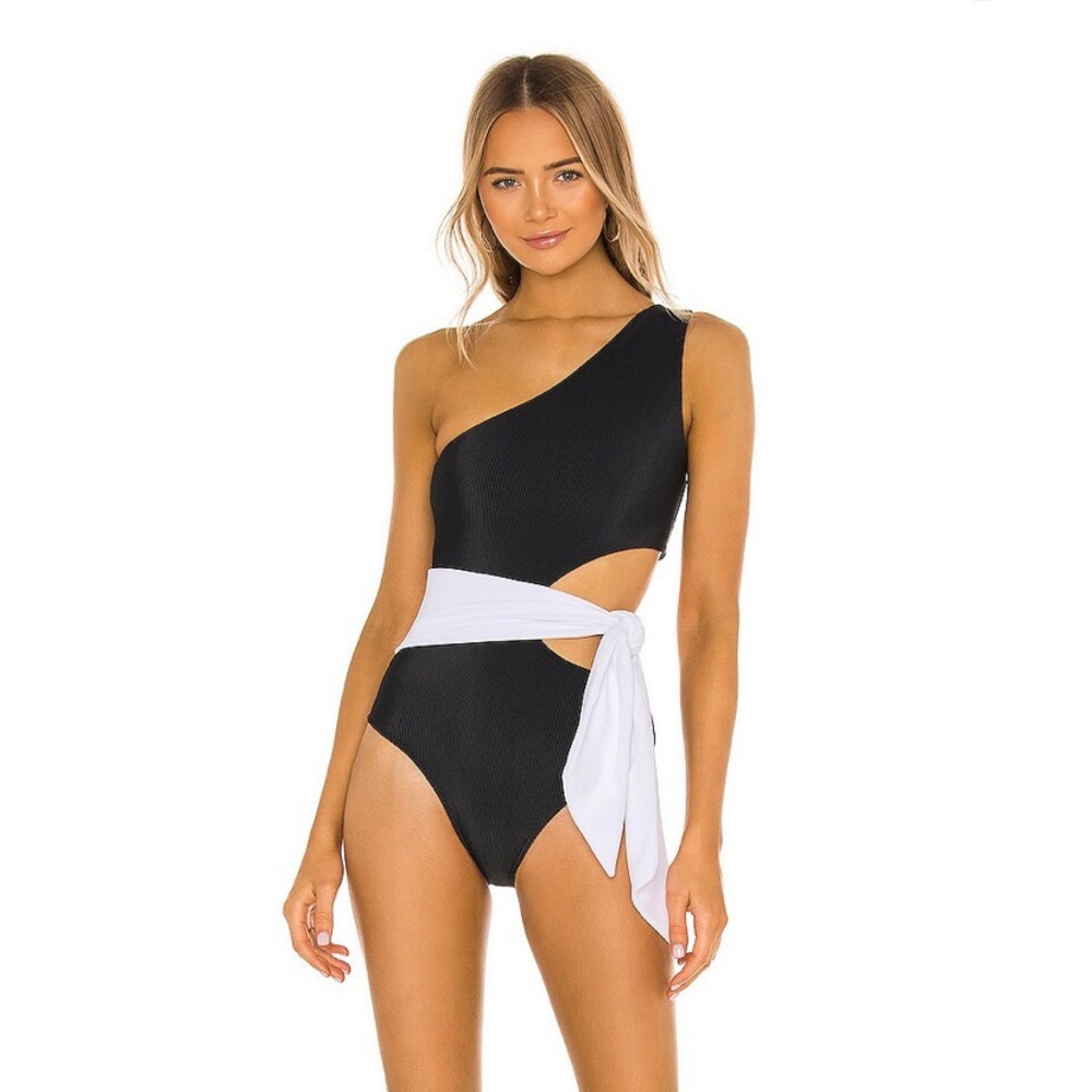 Beach Riot Carlie One piece - black/white - Never worn - size small
